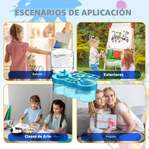 Vista 7 de 2025 Herramienta Mejorada de Limpieza de Pinceles de Pintura, Taza Enjuagadora de Pinceles con Circulación de Agua Corriente para Pintura Artística
