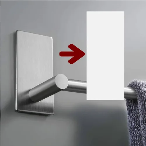 Vista 7 de Paquete de 4 tiras autoadhesivas, soporte para toallas de baño que
