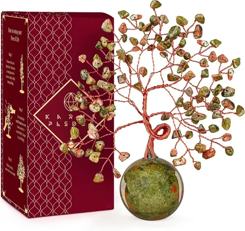 Vista 38 de Árbol de la vida de cristal para decoración del hogar y la oficina, regalos para mujeres, piedras curativas de amazonita de chakra, árbol bonsái