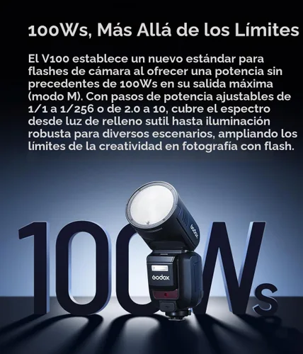 Vista 2 de Godox V100 S V100S 100W TTL Flash Strobe Speedlight para cámaras Sony