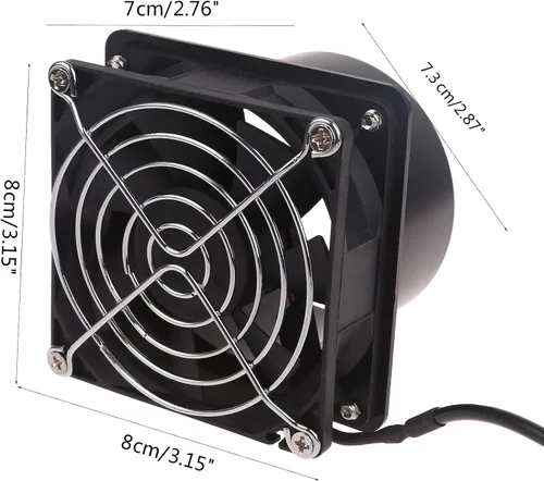 Vista 2 de hejhncii Ventilador de ventilación de aire de velocidad ajustable USB, elevador en línea, escape de ventana, inodoro y cocina, extractor