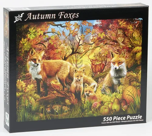 Vista 2 de Vermont Christmas Company Rompecabezas de zorros de otoño de 550 piezas