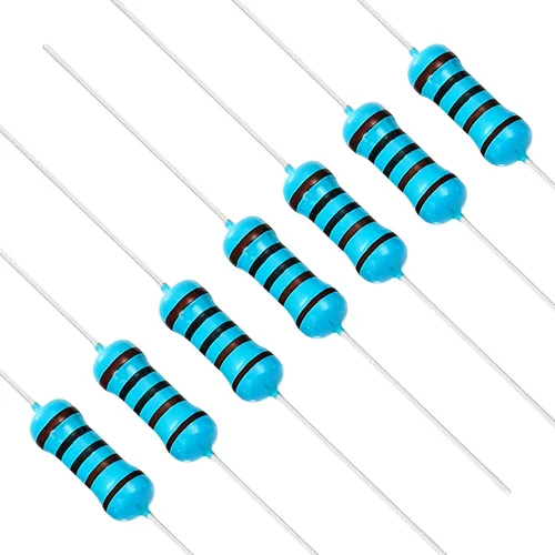 Vista 19 de Chanzon 100pcs 1/2W (0.5W) 1 Ω ohmios Resistencia fija de película metálica 0.01 ±1% Tolerancia 1R MF Orificio pasante Resistencias limitadoras