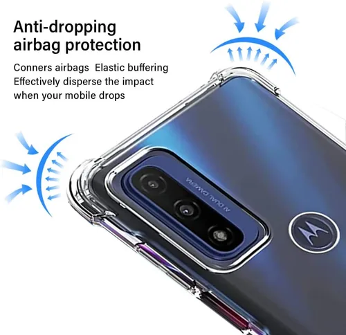 Vista 4 de Funda para Moto G Play 2023: Funda y protector de pantalla para Moto G Pure y protector de pantalla, a prueba de golpes, transparente, delgada
