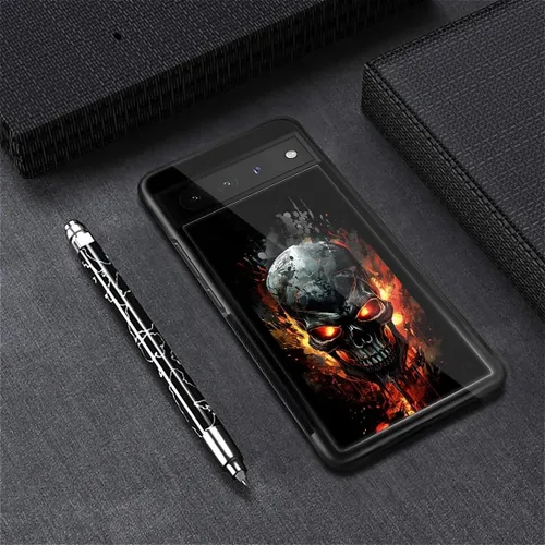 Vista 1970 de Compatible con Google Pixel 4A 5G Mobile Case Creative Acrylic Panel trasero Silicona Protección Grip especialmente diseñado para Google Pixel 4A 5G