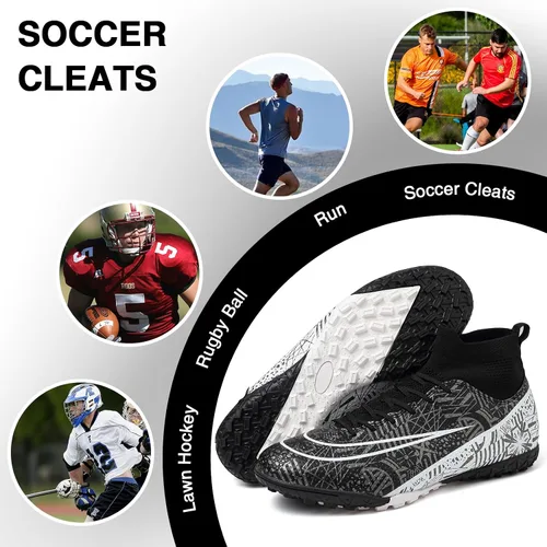 Vista 7 de ASoftLand Tacos de fútbol para hombre y mujer, tacos de fútbol para niño grande AGFG