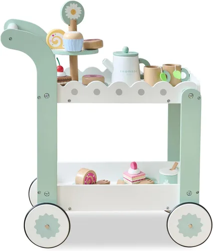 Vista 6 de Teamson Kids Carro de postre para sorber por la tarde, blanco/verde menta