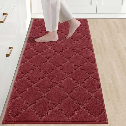 Vista 42 de COSY HOMEER Alfombras suaves de cocina [2 piezas] para el frente del fregadero súper absorbentes, tapetes y tapetes de cocina de 20 x 30 pulgadas/20