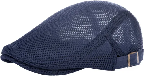 Vista 13 de Hombres Malla Newsboy Gorra plana Ivy Cabbie Newsboy Cap Negro