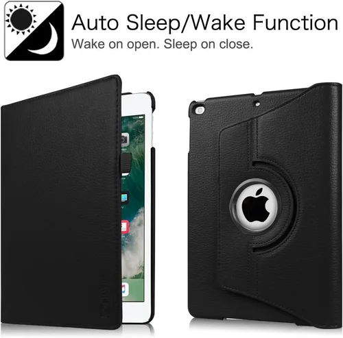Vista 3 de Fintie - Funda giratoria para iPad 6ª/5ª generación (2018/2017), iPad Air 2 / Air 1 (24.6 cm) - Funda giratoria de 360 grados con pie, función