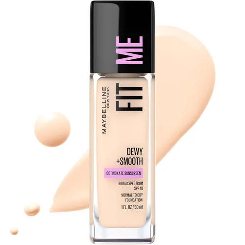 Vista 6 de Maybelline Fit Me Dewy + base líquida suave de maquillaje, Mocha, 1 unidad (el empaque puede variar)