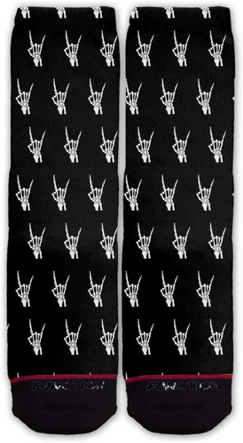 Vista 2 de Función calcetines de moda con patrón de manos de rock and roll de metal, Multi