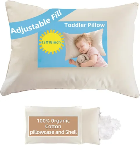 Vista 10 de Almohada orgánica con funda de almohada de dibujos animados - 16x22 Almohada para niños con funda de 100% algodón orgánico, almohada juvenil