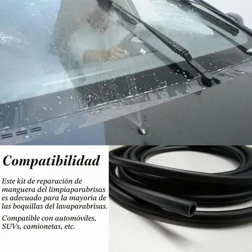 Vista 8 de Manguera de lavado de parabrisas, kit de reparación de parabrisas, 2 mangueras de líquido de lavadora de 4M con 24 conectores de manguera
