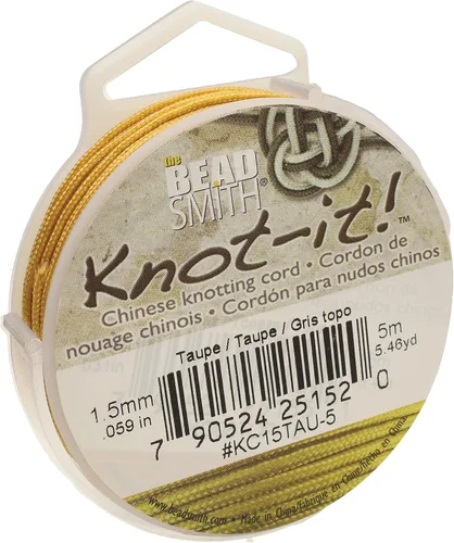 Vista 14 de The Beadsmith Knot-it - Cordón de nailon chino, color negro, 0.059 in de diámetro, carrete de 16.4 ft