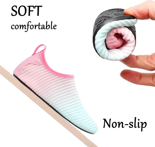 Vista 6 de Joinfree - Zapatos acuáticos de natación para niños y niñas, calcetines acuáticos de secado rápido, zapatos con sensación de pies descalzos