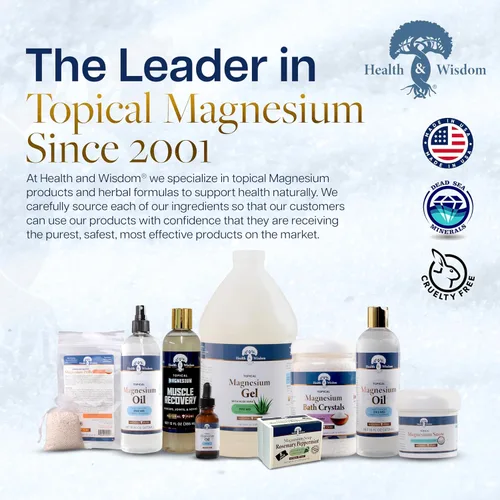 Vista 7 de Health and Wisdom Cristales de baño de magnesio – Sales de baño con alta concentración y absorción mejorada para alivio muscular y articular