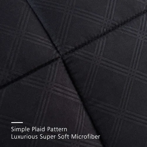 Vista 4 de JML - Juegos de edredón de ropa de cama de microfibra con fundas. Patrón bordado y acolchado de color sólido de lujo. Ideal para cualquier