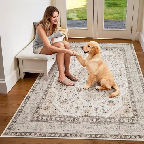 Vista 25 de Alfombra lavable de cocina de 2 x 6: antideslizante oriental interior alfombra pasillo Soft Easy Clean Thin Floor Throw Carpet for Bedroom