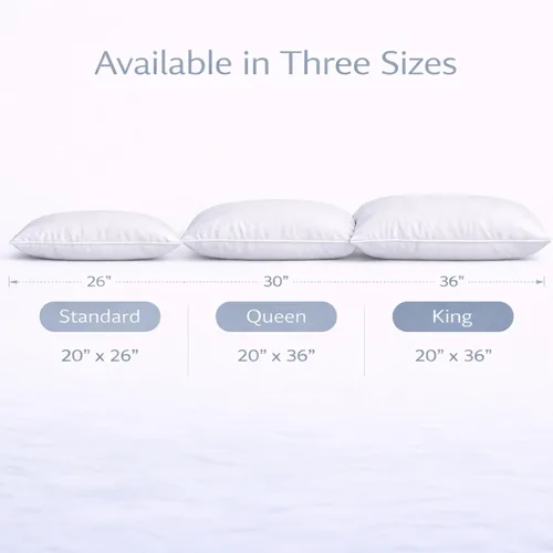 Vista 7 de Continental Bedding Harmony White Goose Down Pillow 550 Fill Power Medium Loft 100% algodón 300 hilos Shell tamaño estándar 1 paquete fabricado