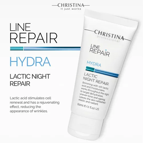 Vista 3 de CHRISTINA- Line Repair Hydra Crema de noche con ácido láctico Felicidad nocturna para la alineación y rejuvenecimiento de la piel Mejora