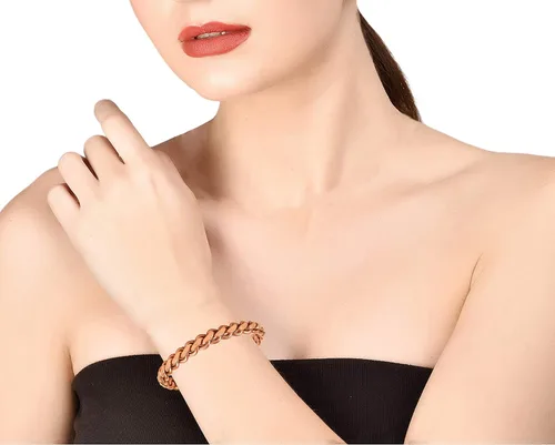Vista 2 de Touchstone Pulsera de cobre curativo india hecha a mano con chakras de la paz yoga meditación y mantra para mujeres y hombres
