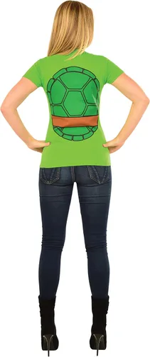 Vista 2 de Camiseta para disfraz Rubie's de Las Tortugas Ninja Mutantes Adolescentes con máscara y Leonardo