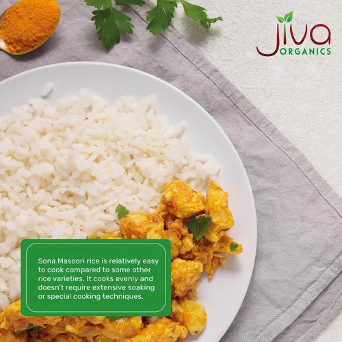 Vista 5 de Jiva Organics - Arroz orgánico Sona Masoori de 10 libras de calidad premium, origen indio, arroz de grano corto, todo natural y sin OMG (10 libras)