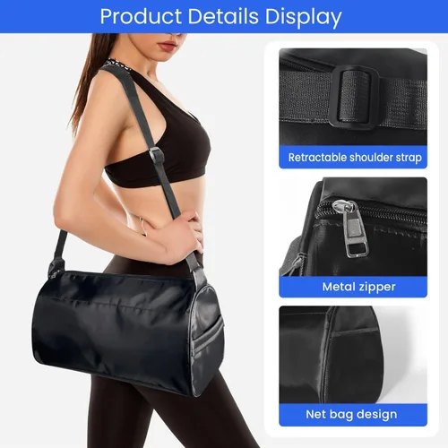 Vista 2 de C&F BOGMOST Pequeña bolsa de gimnasio para mujeres y hombres, pequeña bolsa de lona ligera, bolsa de viaje, bolsa de deporte impermeable