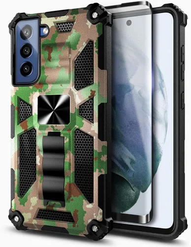 Vista 9 de NZND Funda de teléfono diseñada para Samsung Galaxy A14-5G, color negro, con protector de pantalla, protección de cuerpo completo a prueba de golpes