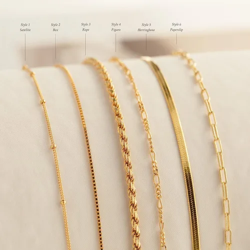 Vista 6 de Gold Bracelets for Women, 14K Gold Layered Bracelets Set Dainty Herringbone Chain Paperclip Link Bracelets Gold Cuban Bracelets for Women