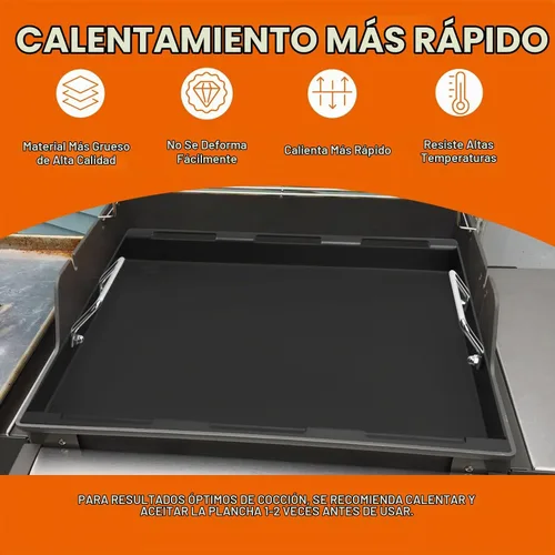 Vista 6 de DELSbbq Plancha de tamaño completo de 17" para parrillas de gas Charbroil