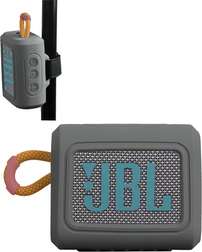 Vista 6 de Hermitshell Funda rígida de viaje para altavoz Bluetooth portátil JBL Go 3 / Go 4 (carbón, funda de silicona)