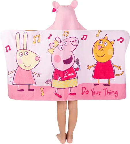 Vista 3 de Franco Peppa Pig - Toalla de rizo de algodón suave con capucha para niños, para baño/piscina/playa, 24 x 50 pulgadas, grande
