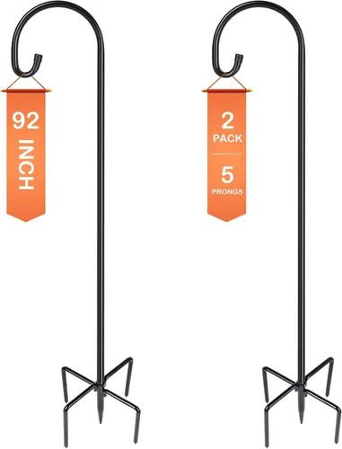 Vista 23 de Shepherd-Hooks Adjustable for Bird-Feeder Lantern Plant-Hook Garden-Stake - Plant Stand Hanger for Outdoor Flower Basket, Bird Feeder Hanger