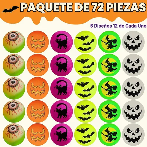 Vista 2 de JOYIN - 72 bolas hinchables de Halloween, bolas que brillan en la oscuridad, globos oculares para decoraciones de fiesta de Halloween, rellenos