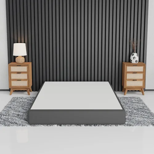 Vista 2 de Spring Coil Bobina, somier resistente de 4.5 pulgadas para soporte de colchón, base de madera natural duradera y fácil de montar, para Queen