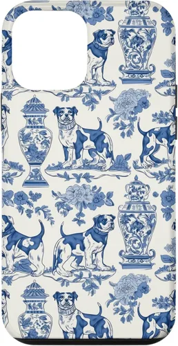 Vista 16 de Chinoiserie Dog Blue Toile Ginger Preppy Grandmillennial - Carcasa para iPhone 16