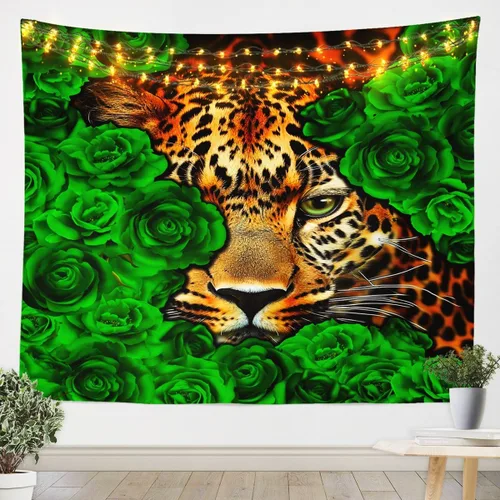 Vista 13 de Tapiz femenino de flores de rosas rojas, tapiz de pared para el día de San Valentín, decoración de habitación de niñas y mujeres, cielo estrellado