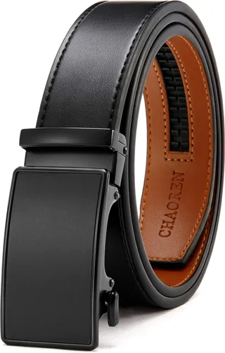 Vista 27 de CHAOREN Cinturón para hombre de cuero con trinquete - Ajuste personalizable, estilo sin esfuerzo (35 mm)