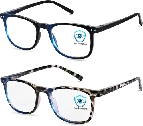 Vista 12 de AOSM Lentes de luz azul para hombres y mujeres, gafas de juego antirreflejos, protección UV400, bloqueo de luz azul para aliviar la fatiga ocular