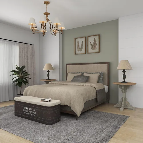 Vista 7 de Deco 79 Mesa auxiliar de madera con desplazamiento lateral, mesa auxiliar tallada envejecida con parte superior de madera marrón, mesa auxiliar