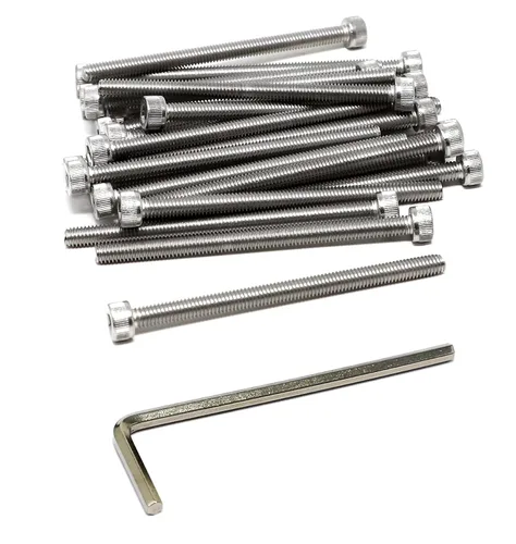 Vista 64 de iexcell Kit de tornillos de cabeza hexagonal de acero inoxidable 304, 100 unidades M2 x 0.157 in, paso de rosca de 0.016 in