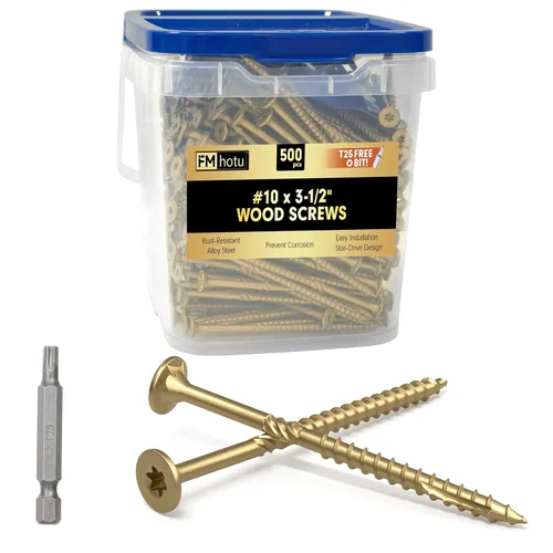 Vista 31 de #10 x 2-1/2" Tornillos para Terraza, 108 Piezas Tornillos para Madera con Cabeza Estrella, Tornillos para Madera Resistentes al Óxido para Negro