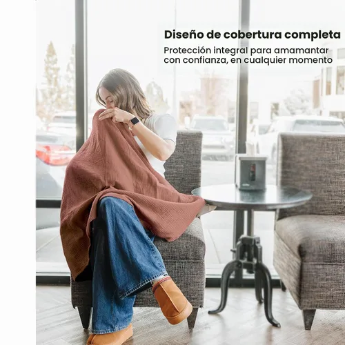 Vista 2 de Konssy 2-Pack de mantas de muselina para lactancia con aro rígido, 100% algodón, cubierta de lactancia ligera y transpirable, ajustable y cómoda