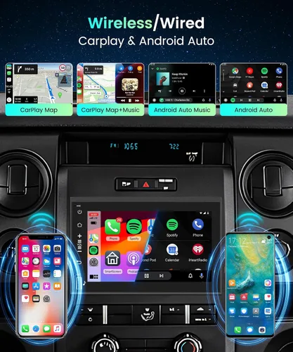 Vista 4 de Podofo Radio 2G 64G para Ford F150 F250 F350 Fusion Edge Explorer Expedition Car Stereo,7 pulgadas 1080p IPS pantalla táctil F-150 estéreo