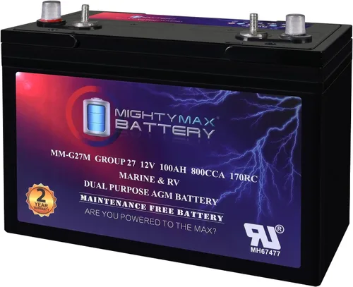 Vista 11 de Mighty Max Battery ML55-12MAR - 12 V 55 AH, Terminal de poste marino, batería recargable SLA AGM