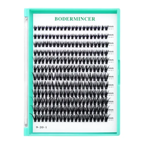 Vista 6 de BODERMINCER 60 pestañas postizas negras hechas a mano, 10D, largas, naturales, pestañas individuales, extensión de pestañas postizas, maquillaje