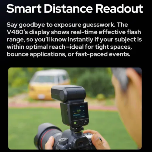Vista 6 de Godox V480 Flash para Canon Ttl and Manual Flash, Guide Number ~gn50, High-Speed Sync Up to 1/8000 Second, 7.2v/2200mah Removable Li-Ion Battery