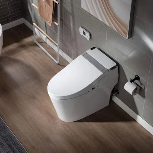 Vista 10 de WOODBRIDGE B0960S - Inodoro de descarga automática, apertura y cierre automáticos, inodoro de descarga única de 1.28 GPF con asiento inteligente